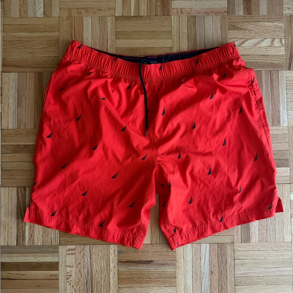 Nautica Men's Red Swim Trunks